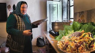 Life in the mountain village of DAGESTAN Cooking Lezgin pilaf Russia nowadays [upl. by Akamaozu]