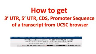 5 UTR 3 UTR CDS Promoter sequence of a transcript from UCSC Genome browser [upl. by Xylina]