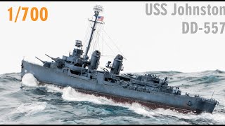 Building the USS Johnston DD557 Fletcher Class Destroyer 1700 Scale Model Ship [upl. by Grega]