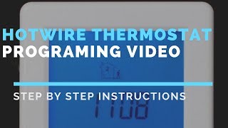 Hotwire Under Floor Heating Thermostat Touch Screen Programming Guide [upl. by Neened]