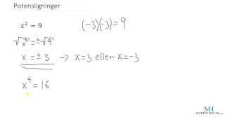 Matematikk 1P  Potensligninger [upl. by Midan393]