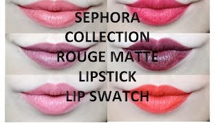 SEPHORA ROUGE MATTE LIPSTICKS Lip Swatch Video  Sephora Singapore [upl. by Gaskins]