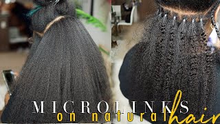 Microlink Extensions on 4C Natural Hair  Install amp Tutorial  Simone Sharice [upl. by Fiore59]