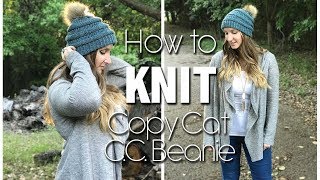 KNITTING TUTORIAL  COPY CAT CC BEANIE [upl. by Cutlerr555]