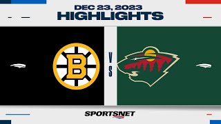 NHL Highlights  Bruins vs Wild  December 23 2023 [upl. by Dielle424]