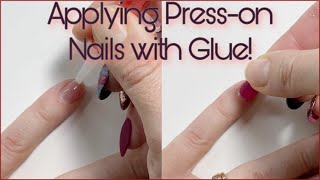 How to apply Presson Nails with GLUE [upl. by Atcele]