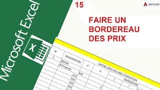 15 Bordereaux des prix àpartir dun métré détaillé [upl. by Franck]