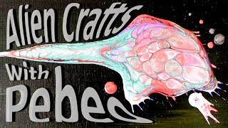 Pour Painting Pebeo Fantasy Prisme paints how to use artist tape and Alien crafts [upl. by Sophronia490]