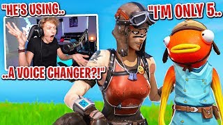 I met the cutest 5 YEAR OLD using a VOICE CHANGER in Fortnite try not to cry [upl. by Amsirac]