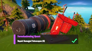 Repair Damaged Telescopes 5  Fortnite Foreshadowing Quests [upl. by Eleonora641]