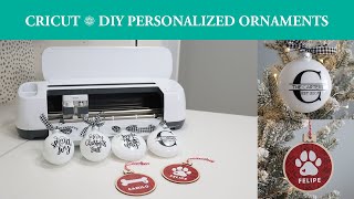 Cricut  DIY Personalized Christmas Ornaments  Gifts [upl. by Sherris]