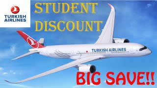 Student Discount Turkish Airline  Step by Step guideline Account open verification and purchase [upl. by Anilem]