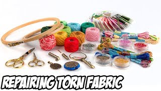 Cross Stitch 101 Repairing Torn Fabric  Embroidery Tutorial [upl. by Lebana]