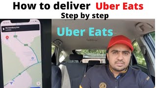 How to deliver Uber Eats step by step Tutorial  My First day For Uber eats  First Delivery Uber [upl. by Brebner]