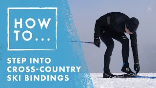 How To Step Into CrossCountry Ski Bindings  Salomon HowTo [upl. by Kcyrred]