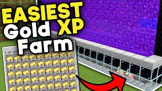 Easiest Gold XP Farm Minecraft Bedrock 121 2025 [upl. by Zuliram]