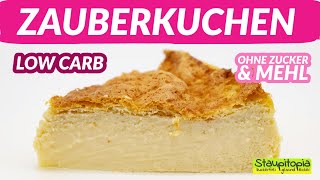 Zauberkuchen ohne Zucker  ein wahrhaft magischer Low Carb Kuchen I Low Carb Magic Cake Rezept [upl. by Gemina]