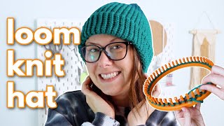 Loom Knit Hat EASY Beginner Tutorial [upl. by Acisset]