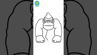 HOW TO DRAW DONKEY KONG  Step by step [upl. by Niamrahc804]