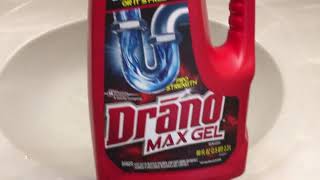 Does Drano Work  Unclog A Drain With Drano Max Gel Pro Strength Red Bottle [upl. by Ailyt315]