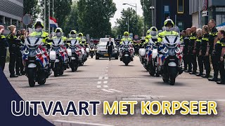 Uitvaart met korpseer voor collega Arno de Korte van de Eenheid Rotterdam Team verkeer  Politie [upl. by Dahsra]