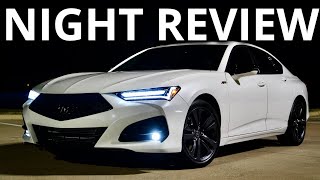 Excellent 2021 Acura TLX Night Review Exterior Ambient Lights POV Drive [upl. by Hodgson]