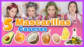 5 MASCARILLAS CASERAS PARA UN PELO HERMOSO HIDRATADO Y SIN PUNTAS ABIERTAS  NatyGloss [upl. by Arytal120]