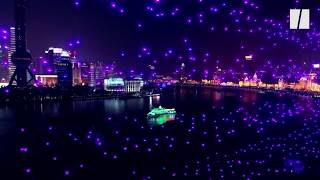 Le spectacle majestueux de ces drones illuminant le ciel de Shanghai [upl. by Alica518]