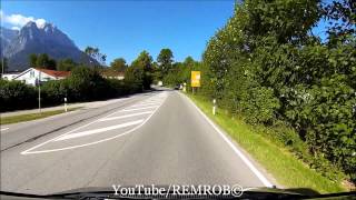 Driving Into Garmisch Partenkirchen To Eibsee Bavarian Zugspitze Railway [upl. by Eidnim]