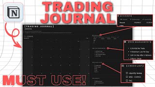 How I Journal My Tradaes Using Notion Free Template Included [upl. by Anairb]