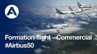 Airbus Commercial Aircraft formation flight 50year anniversary [upl. by Ellora]