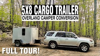 I Converted a Cargo Trailer into a Mini Luxury Overland Camper  Full Tour [upl. by Nisior]