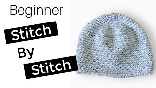 How to Crochet a Beanie for Beginners  Adult [upl. by Akvir943]