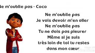 Ne moublie pas  Coco Lyrics [upl. by Silvano]