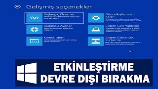 Windows 10 Kurtarma Seçeneklerini Etkinleştirme Devre Dışı Bırakma [upl. by Viglione]