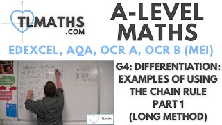 ALevel Maths G402 Differentiation Examples of using the Chain Rule Part 1 long method [upl. by Swane]