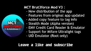 Mifare Classic Tool Bruteforce Mod V30 Android [upl. by Dione]