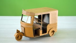 How to Make a Auto Rickshaw from Cardboard at home [upl. by Aisor]