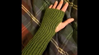 Easy Knit Fingerless Gloves Tutorial [upl. by Dnalon55]