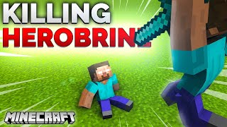 Killing HEROBRINE in Minecraft [upl. by Dlorag]