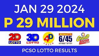 Lotto Result January 29 2024 9pm PCSO [upl. by Nnairak]