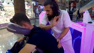 MASSAGE THERAPHY ON CHAIR Turkish Asmr Head amp Back Massage [upl. by Barker]