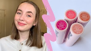 NEW Glossier UltraLip  Lip Swatches Review and Comparisons  Discount Code [upl. by Madaih]