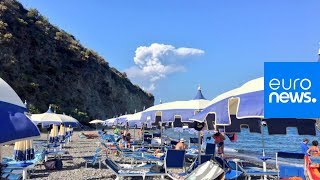 Italy volcano eruption on island of Stromboli evacuations begin [upl. by Nolaf507]