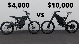 SURRON X vs STEALTH B52  4000 vs 10000 EBIKE  Drag Race and Comparison [upl. by Guyon288]