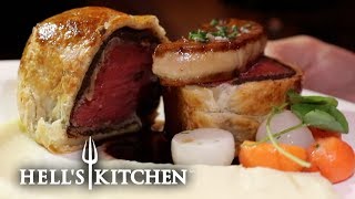 We try Gordon Ramsays FAMOUS Beef Wellington at Hells Kitchen [upl. by Celestyna]