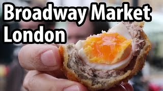 Eating at Broadway Market in London England [upl. by Liss]