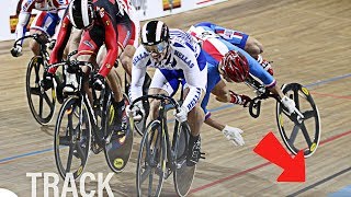 10 CAIDAS CAÍDAS MAS ALUCINANTES EN CICLISMO DE PISTA [upl. by Nohsyt]