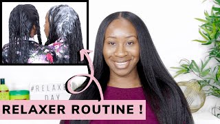 RELAXER ROUTINE HOW I RELAX MY HAIR  RELAXED HAIR [upl. by Cordeelia]