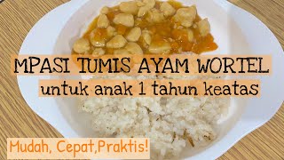 TUMIS AYAM WORTEL  RESEP MPASI 1 TAHUN KEATAS  MPASI MUDAH DAN PRAKTIS [upl. by Yrrab]